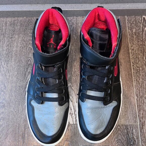 Size 11 Mens NIKE Air Jordan 1 FlyEase High Smoke Grey Black Gym Red CQ3835-006 - Picture 4 of 7